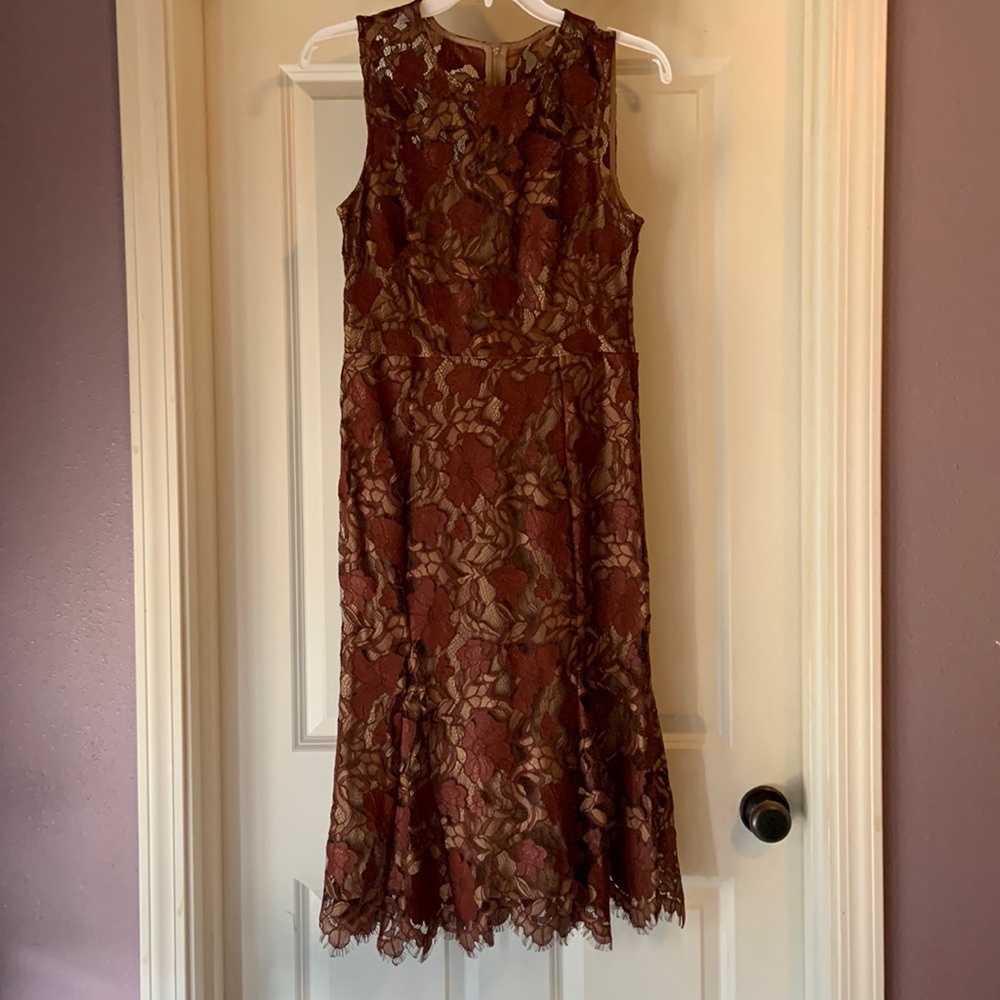 Calvin Klein Sleeveless Lace Midi Dress Size 10